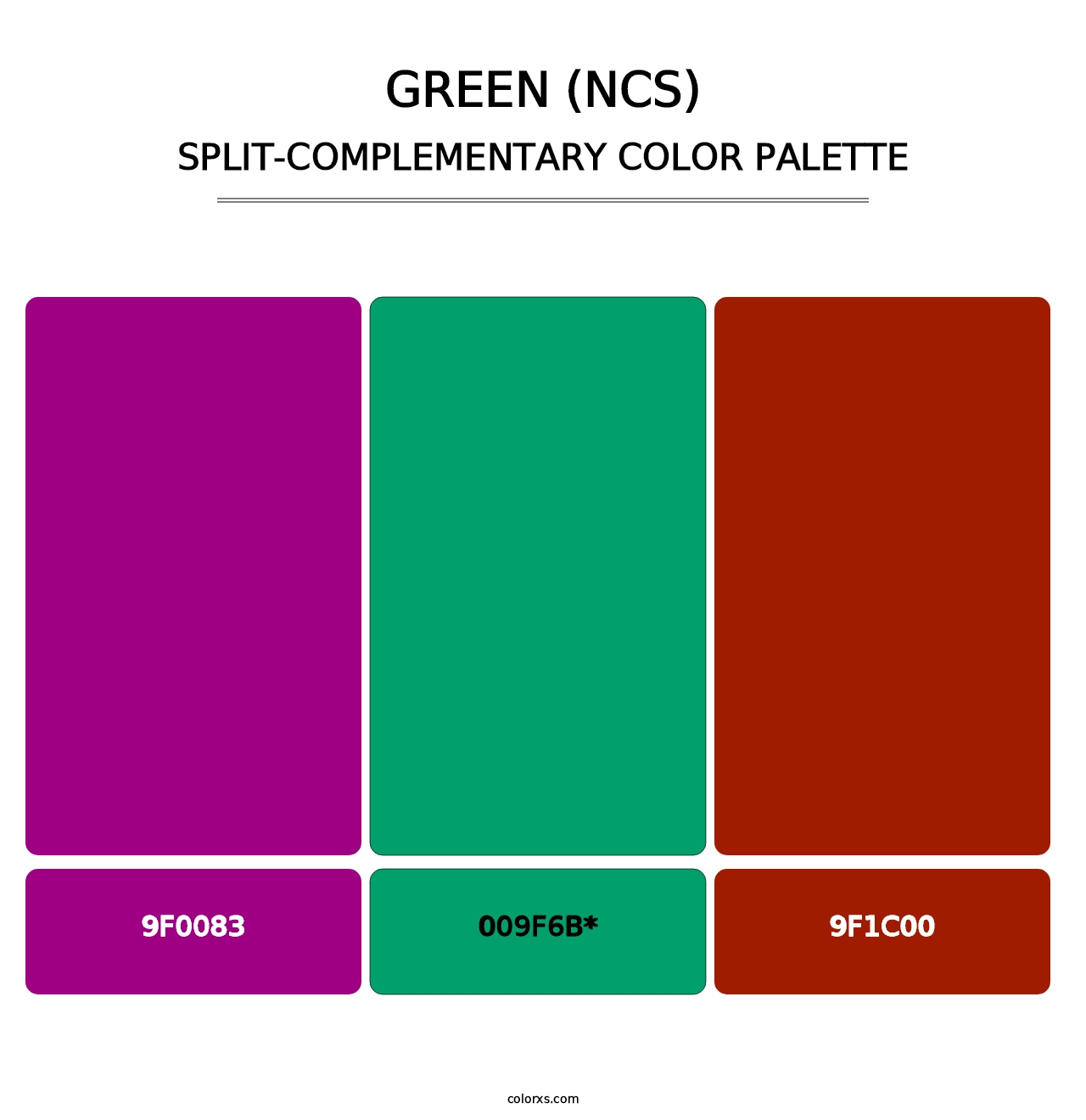 Green (NCS) - Split-Complementary Color Palette