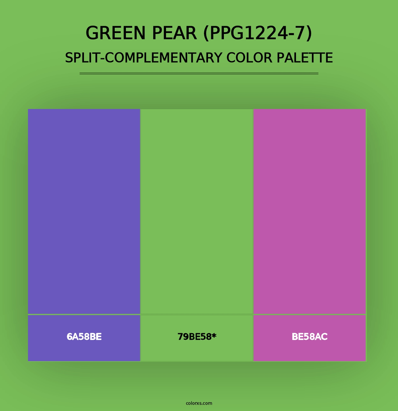 Green Pear (PPG1224-7) - Split-Complementary Color Palette