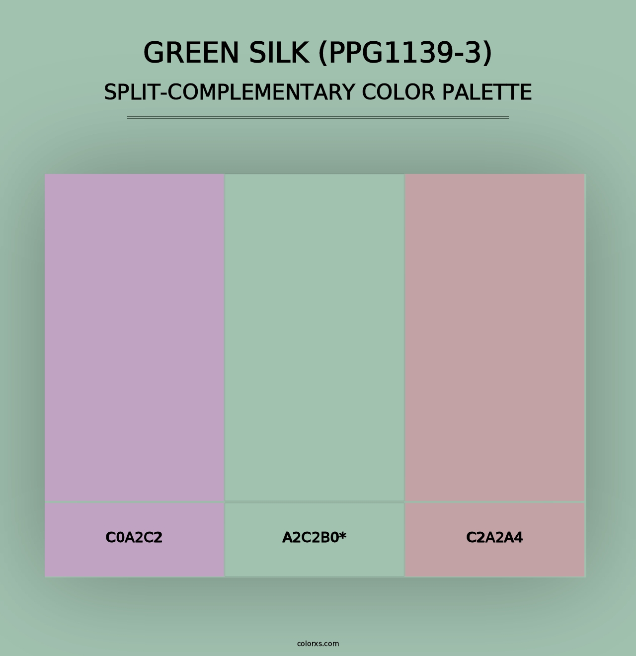 Green Silk (PPG1139-3) - Split-Complementary Color Palette