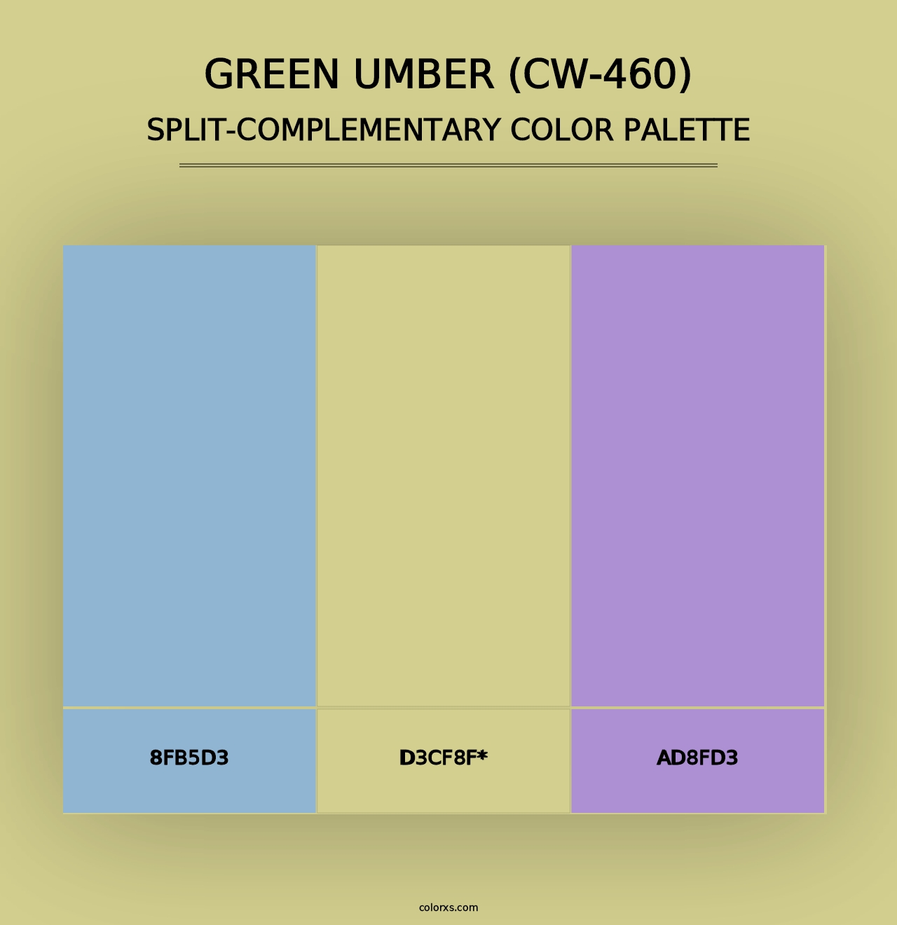 Green Umber (CW-460) - Split-Complementary Color Palette