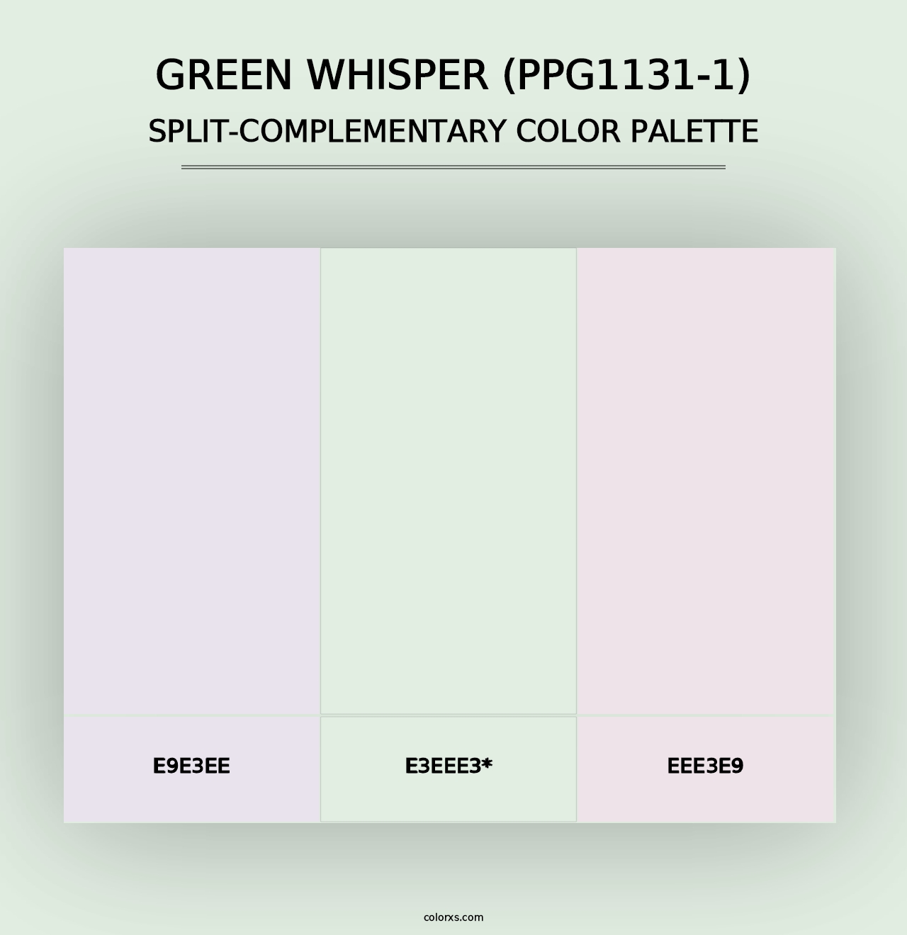 Green Whisper (PPG1131-1) - Split-Complementary Color Palette