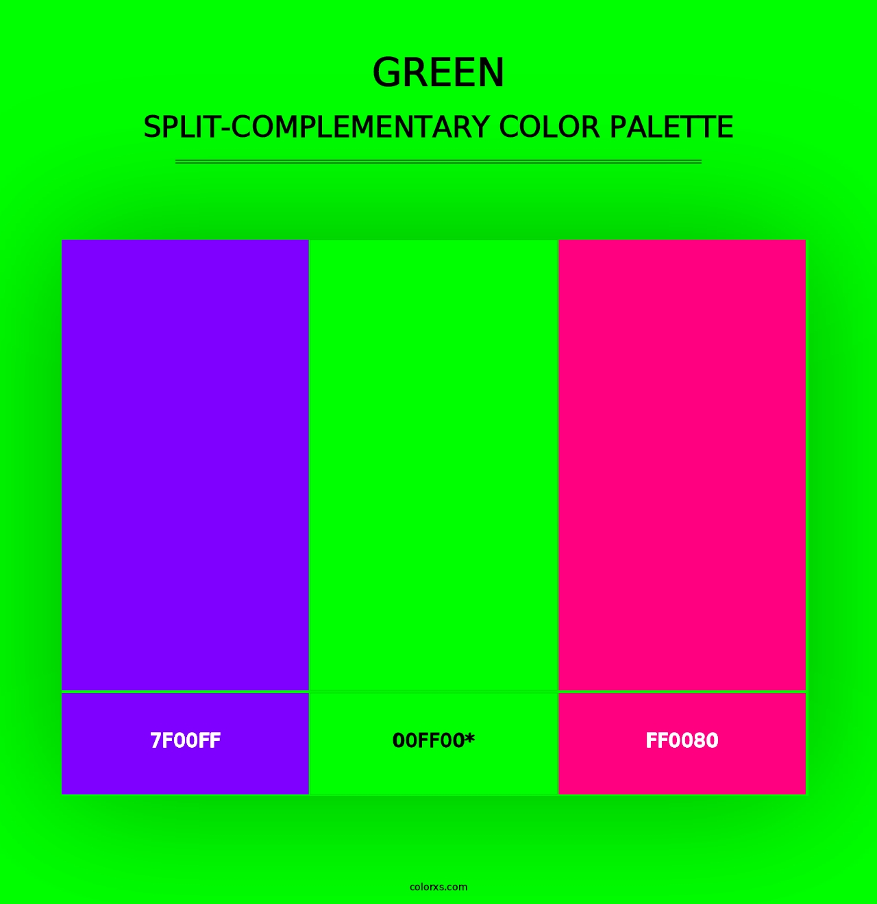 Green - Split-Complementary Color Palette