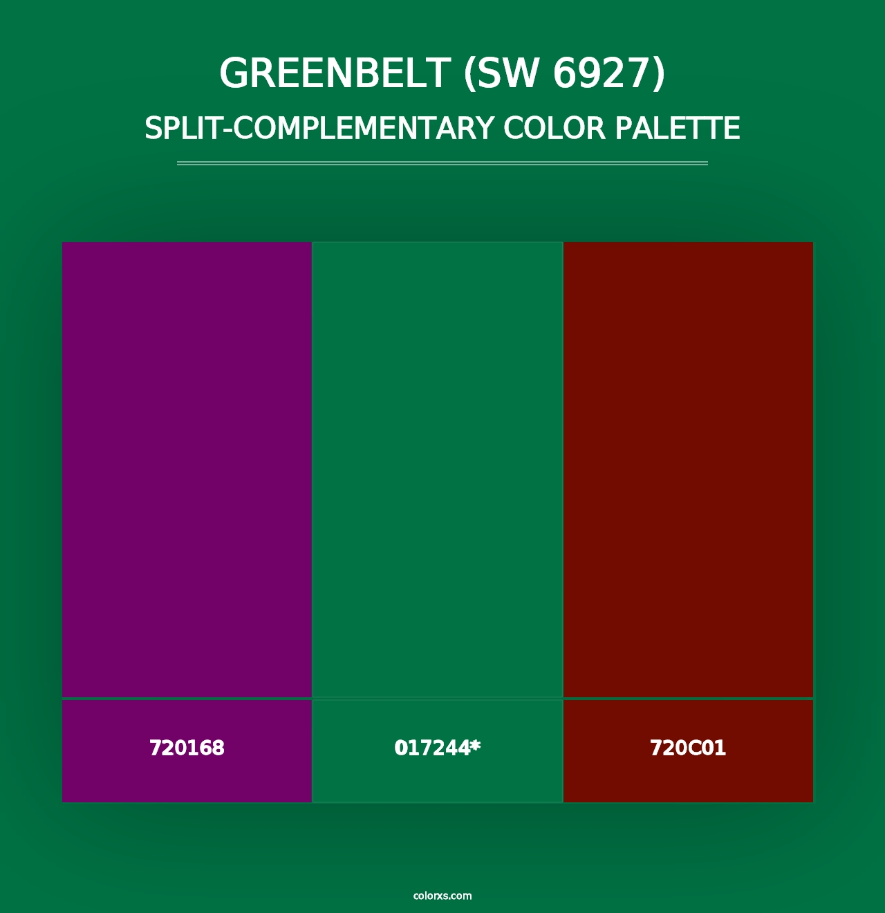 Greenbelt (SW 6927) - Split-Complementary Color Palette