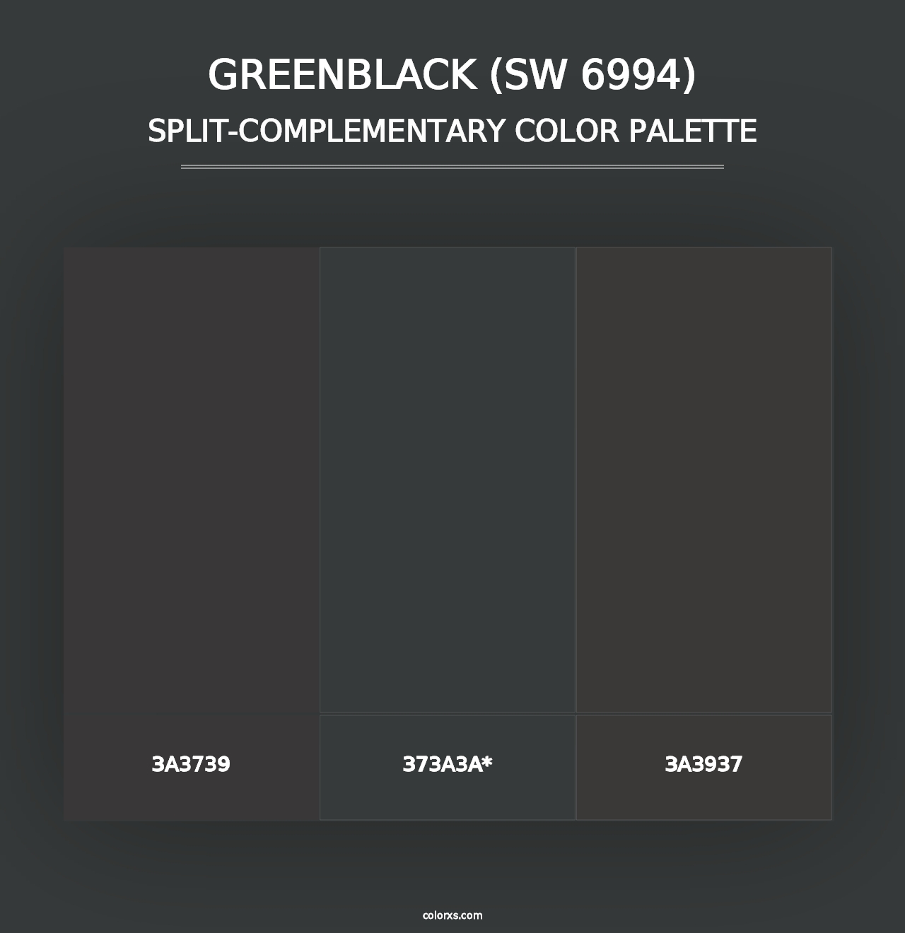 Greenblack (SW 6994) - Split-Complementary Color Palette