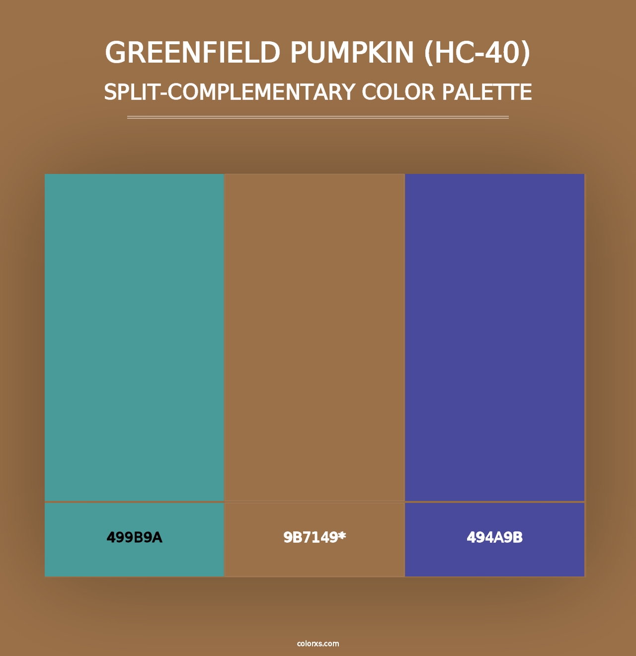 Greenfield Pumpkin (HC-40) - Split-Complementary Color Palette