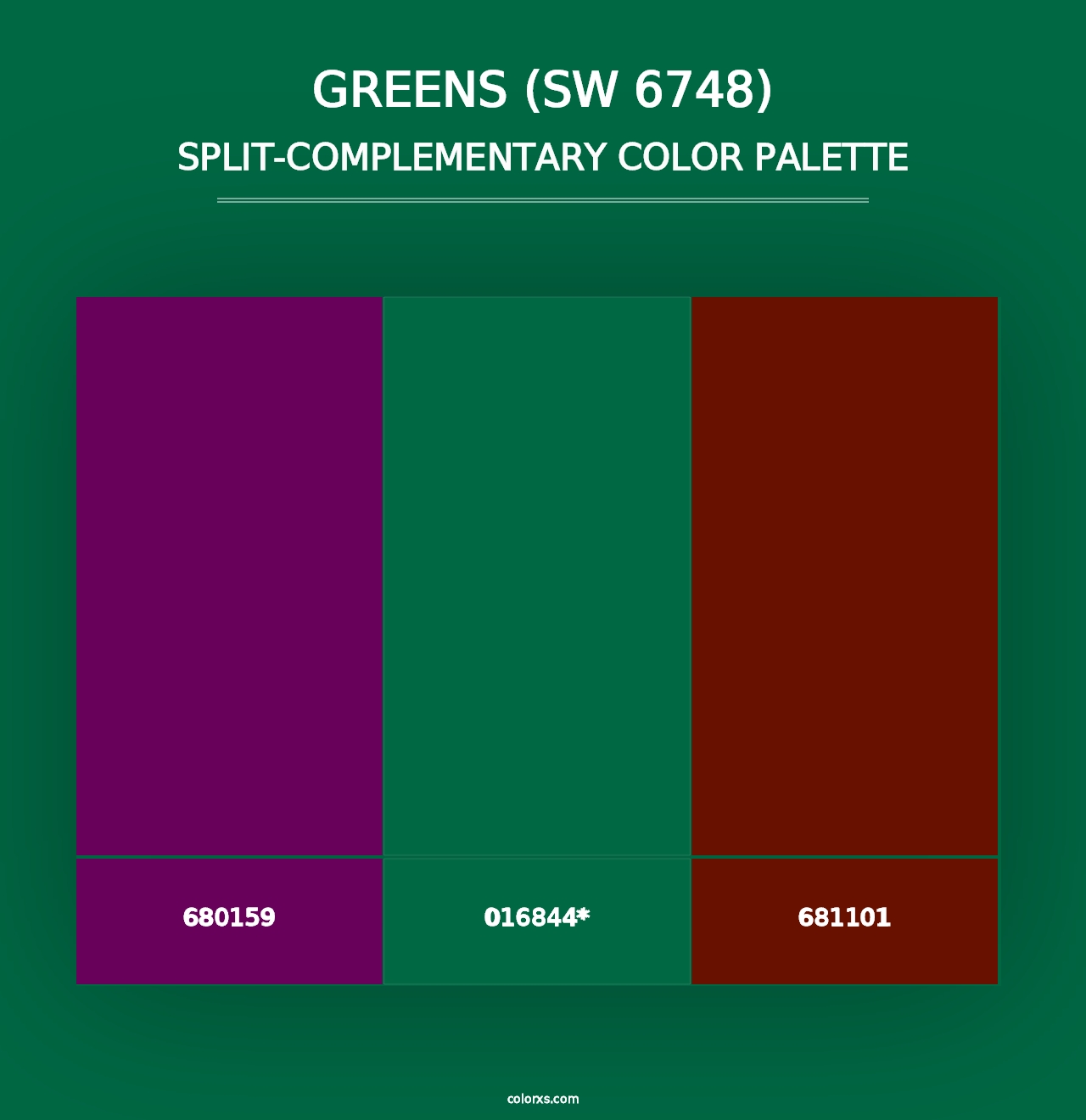 Greens (SW 6748) - Split-Complementary Color Palette