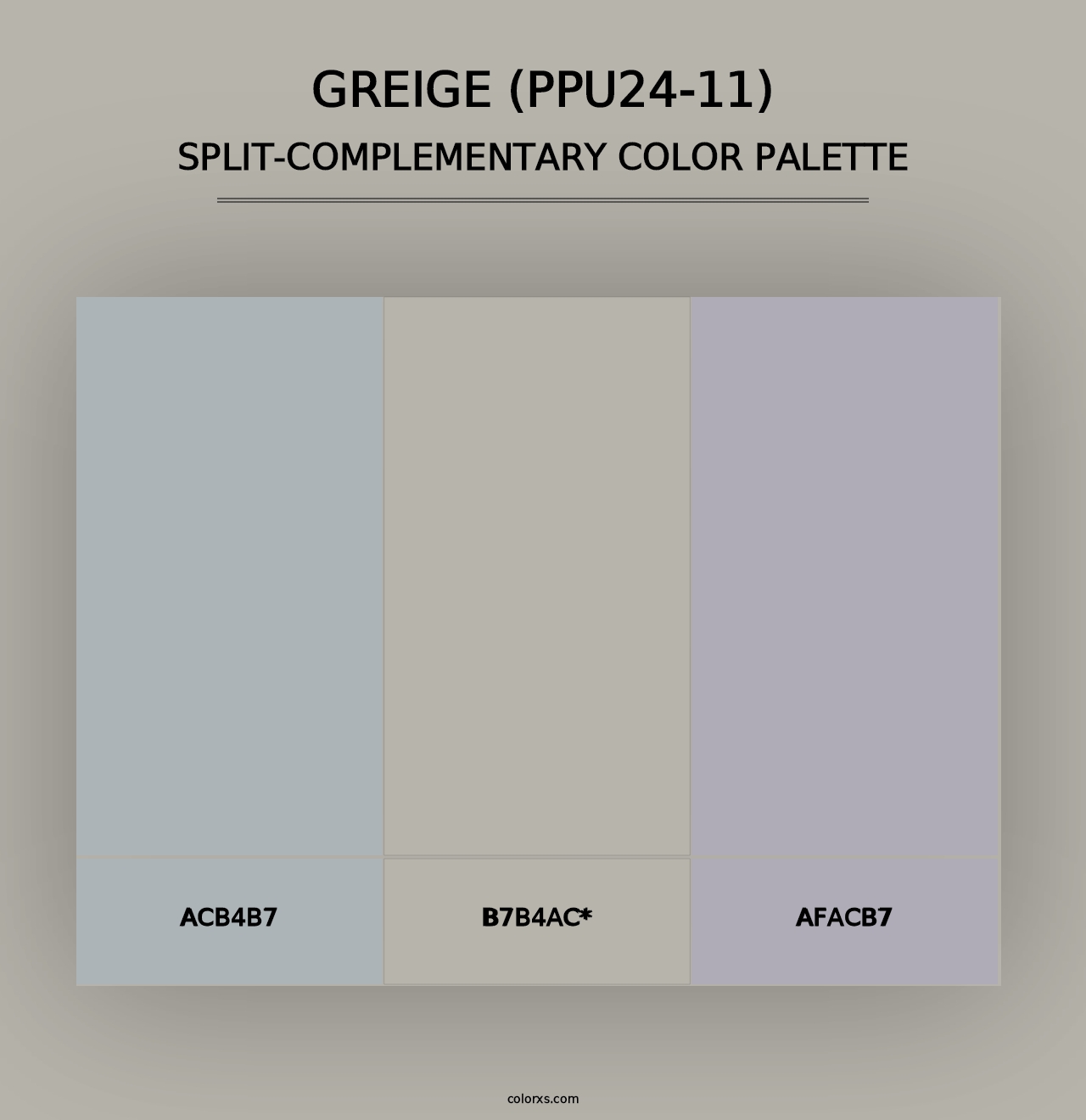 Greige (PPU24-11) - Split-Complementary Color Palette