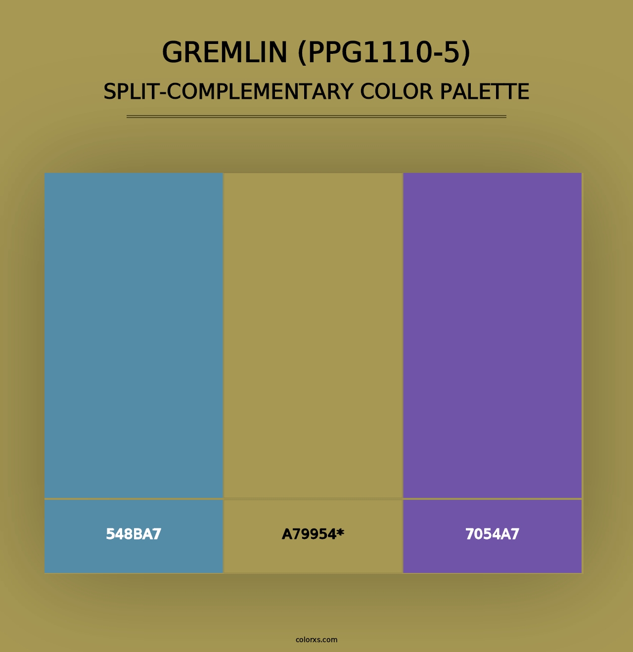 Gremlin (PPG1110-5) - Split-Complementary Color Palette