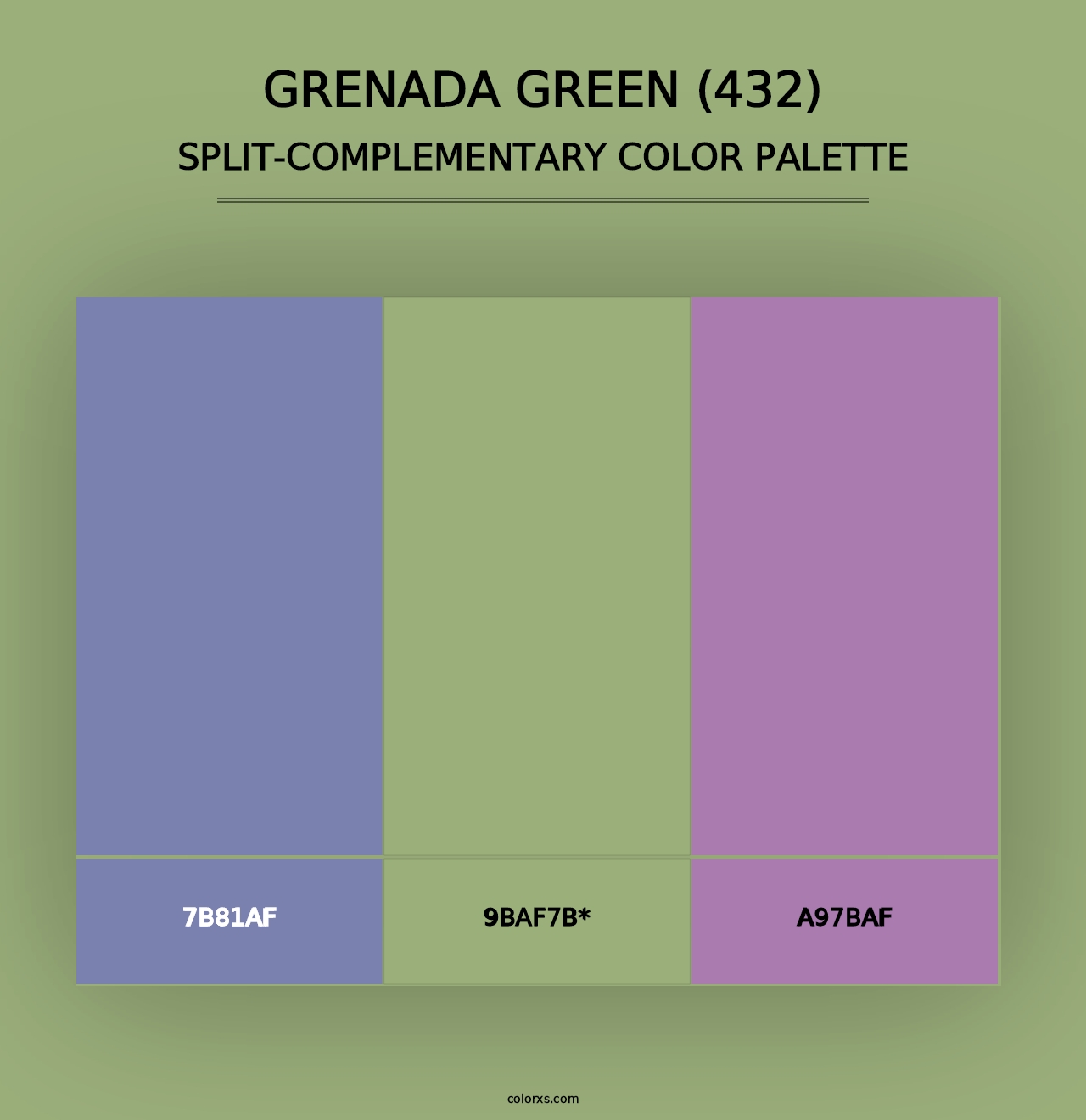 Grenada Green (432) - Split-Complementary Color Palette