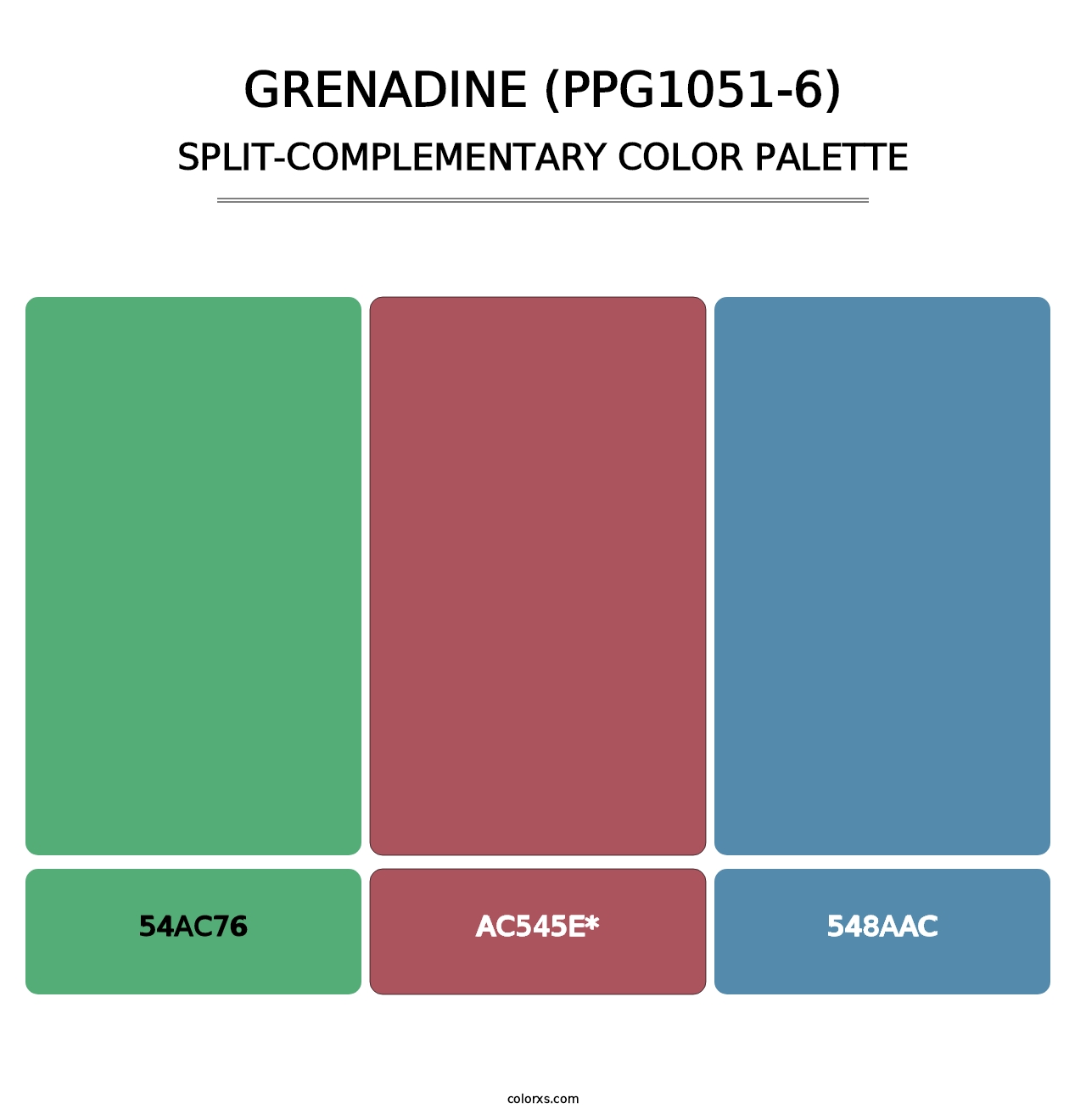 Grenadine (PPG1051-6) - Split-Complementary Color Palette