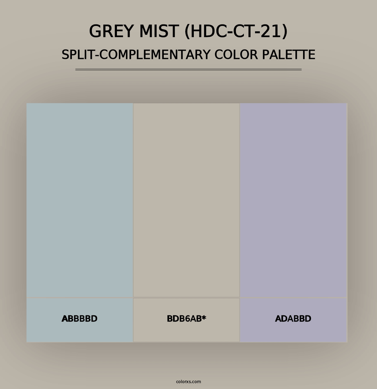 Grey Mist (HDC-CT-21) - Split-Complementary Color Palette