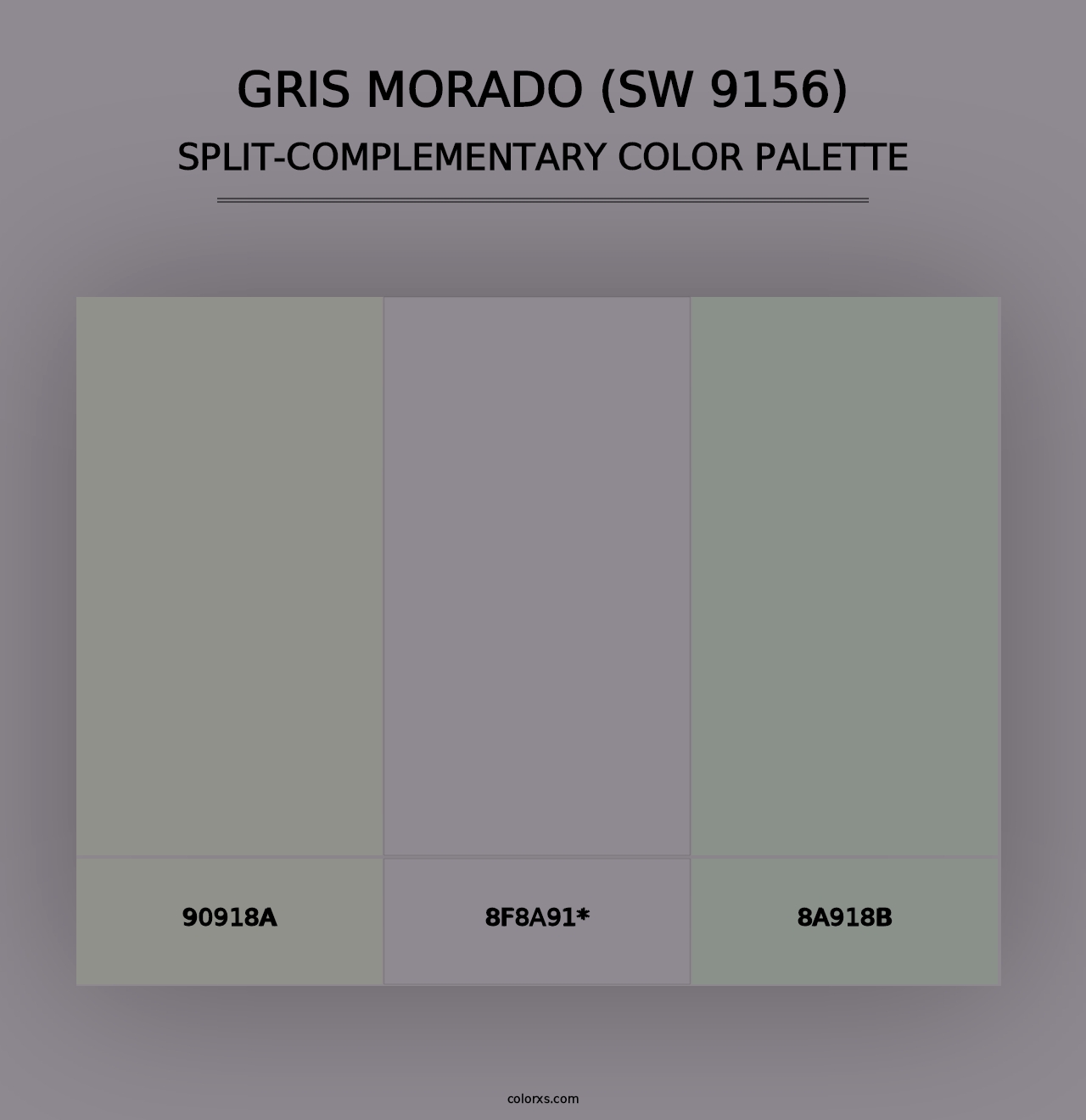 Gris Morado (SW 9156) - Split-Complementary Color Palette