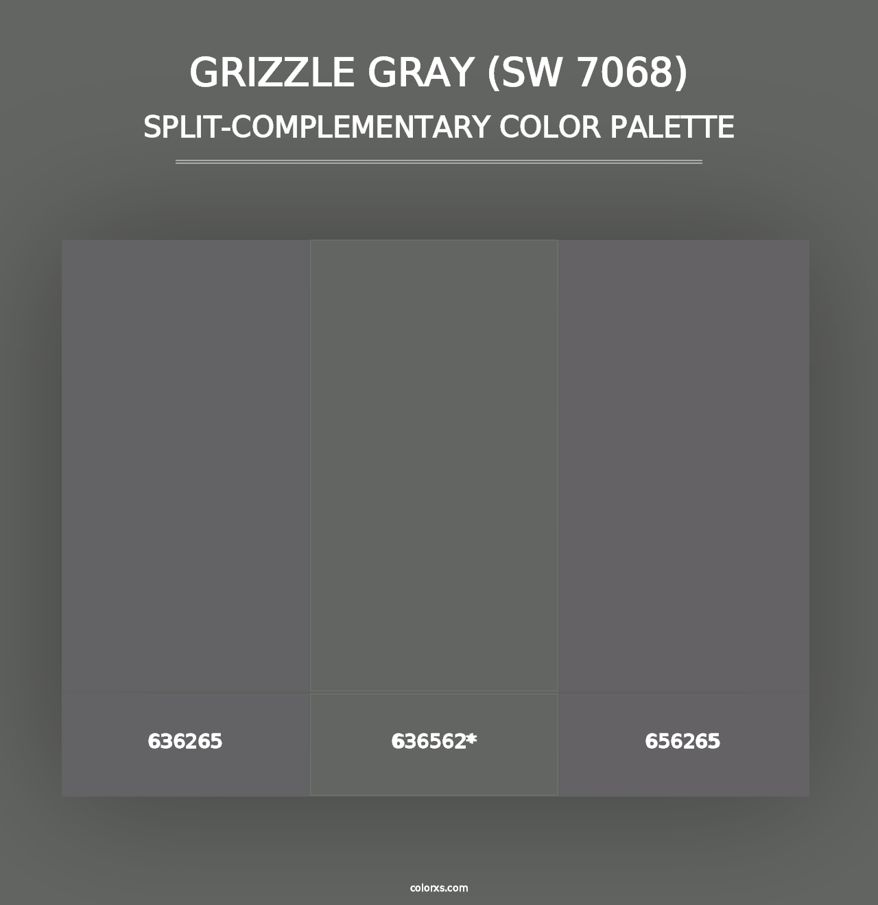 Grizzle Gray (SW 7068) - Split-Complementary Color Palette