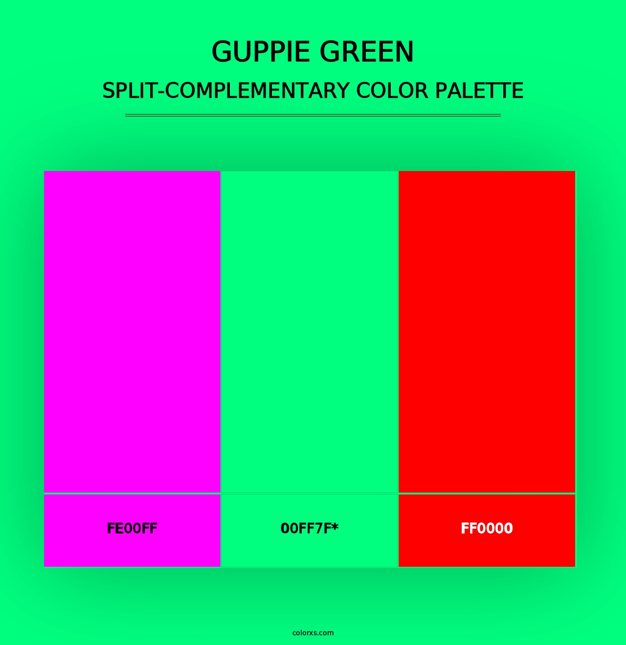 Guppie green - Split-Complementary Color Palette