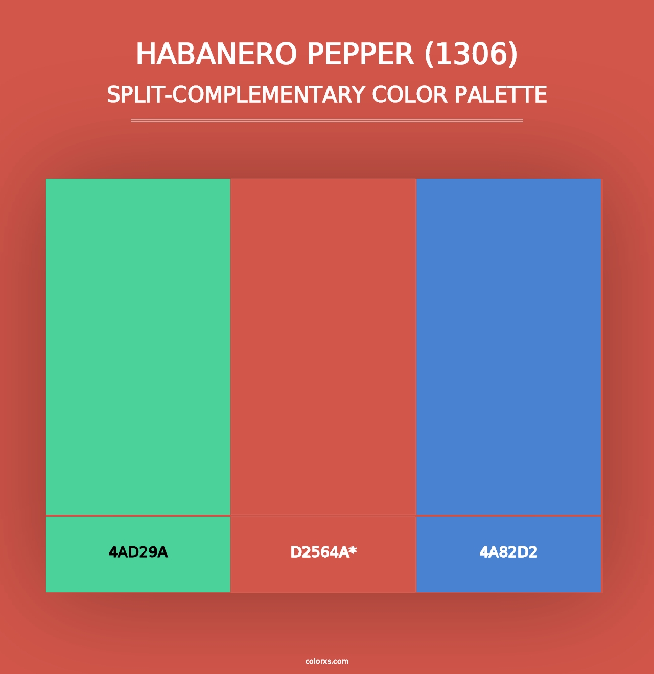 Habanero Pepper (1306) - Split-Complementary Color Palette