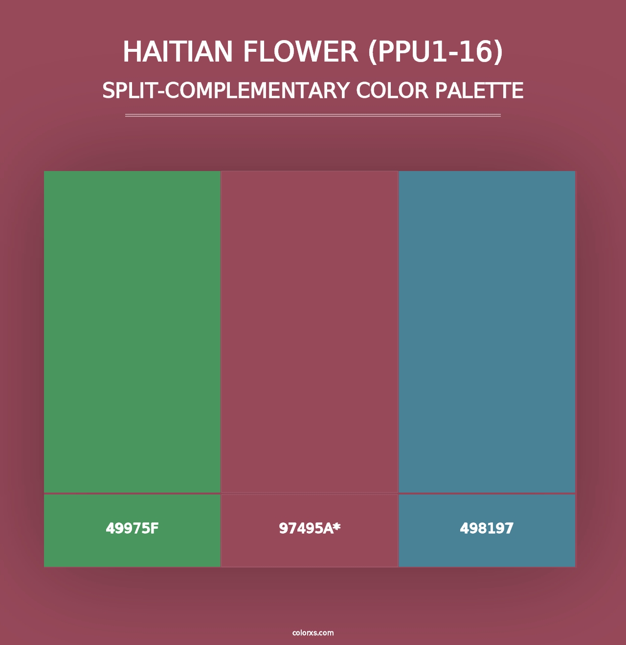 Haitian Flower (PPU1-16) - Split-Complementary Color Palette