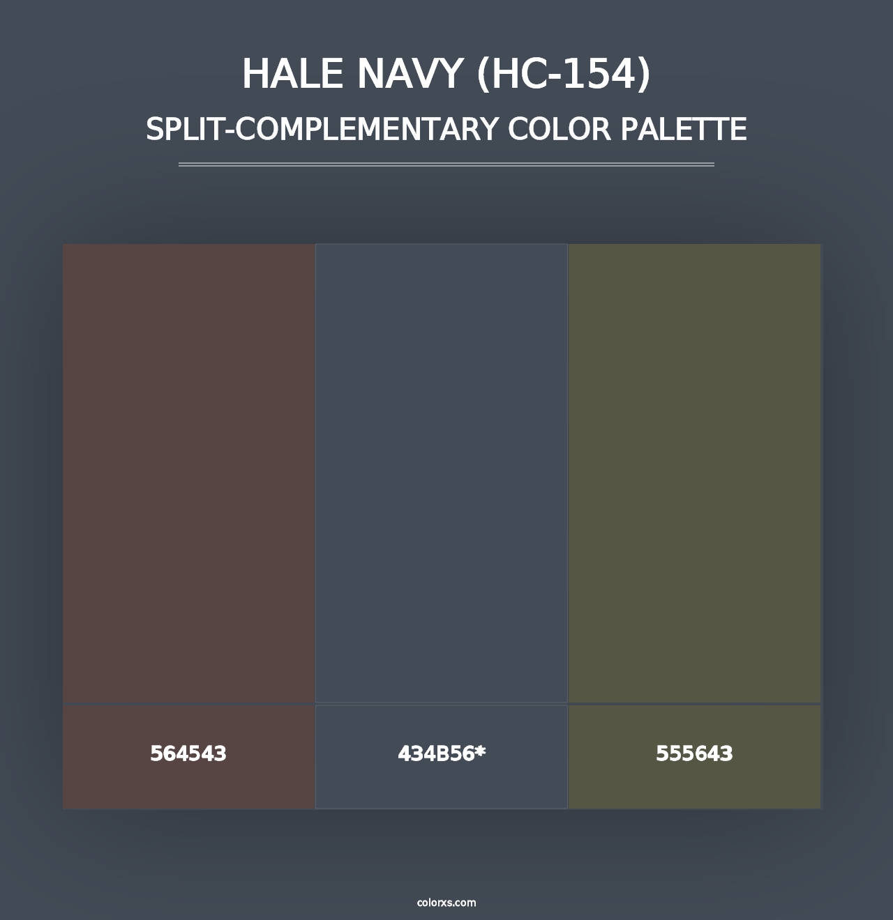 Hale Navy (HC-154) - Split-Complementary Color Palette