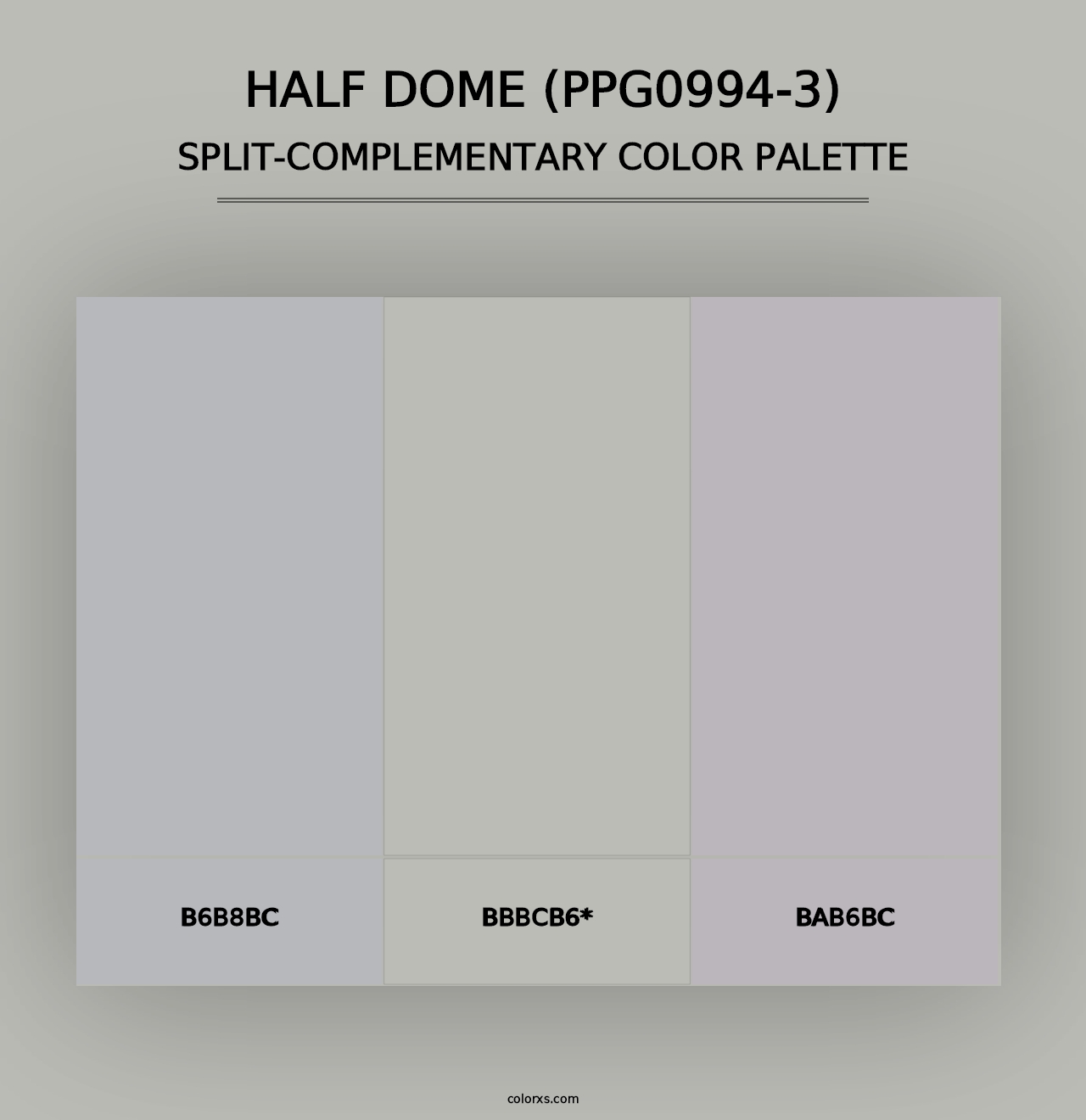 Half Dome (PPG0994-3) - Split-Complementary Color Palette