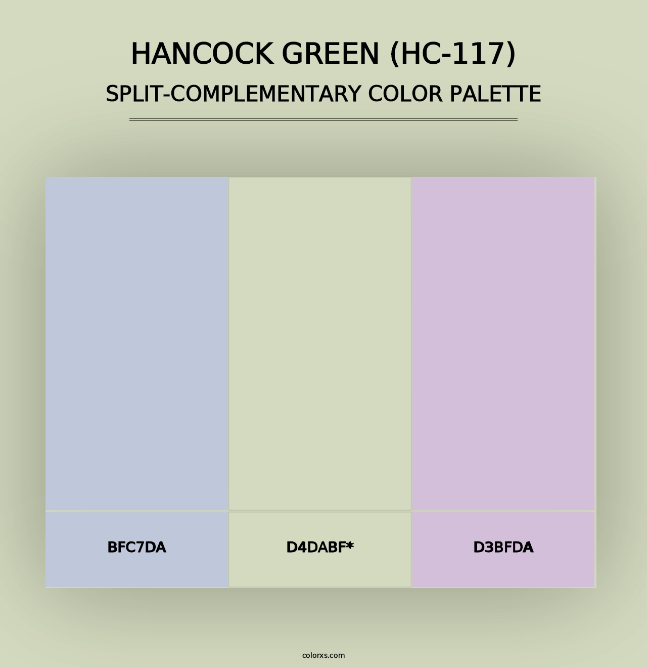 Hancock Green (HC-117) - Split-Complementary Color Palette