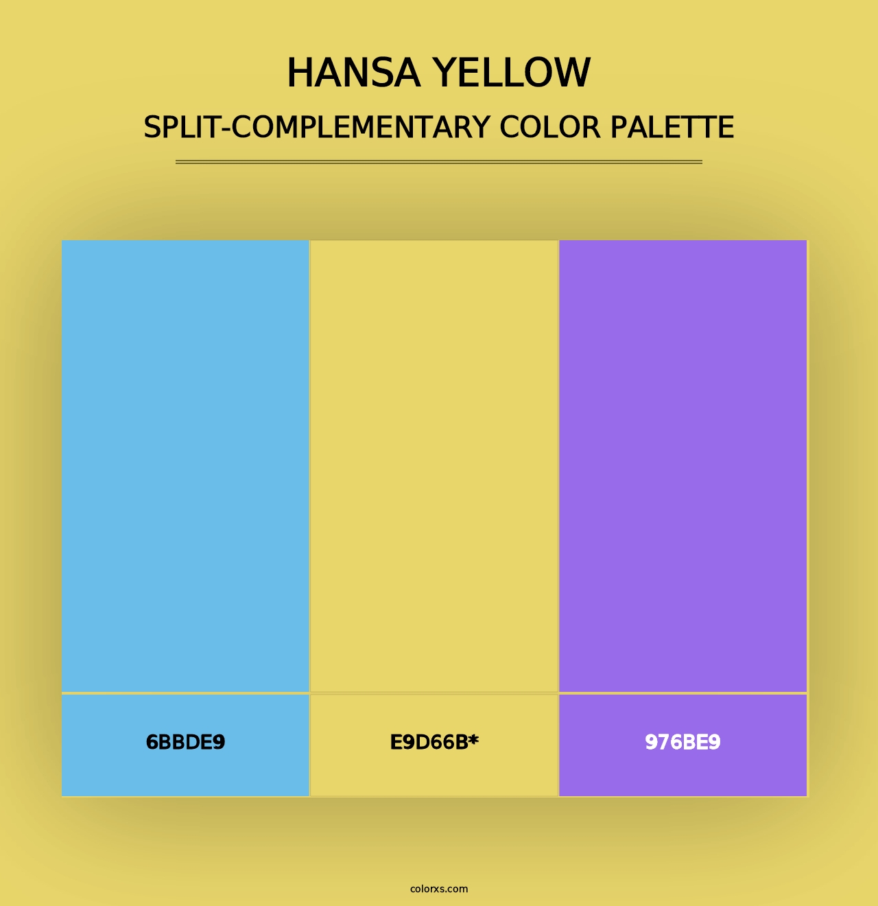 Hansa Yellow - Split-Complementary Color Palette