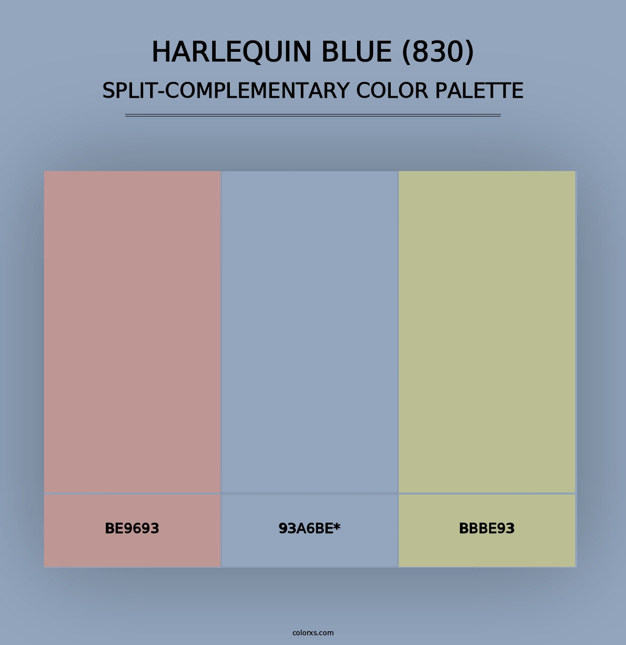 Harlequin Blue (830) - Split-Complementary Color Palette