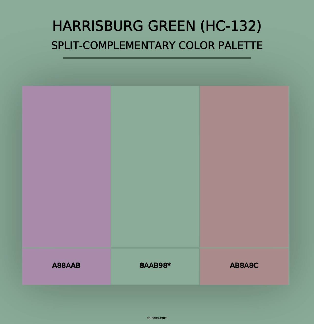 Harrisburg Green (HC-132) - Split-Complementary Color Palette