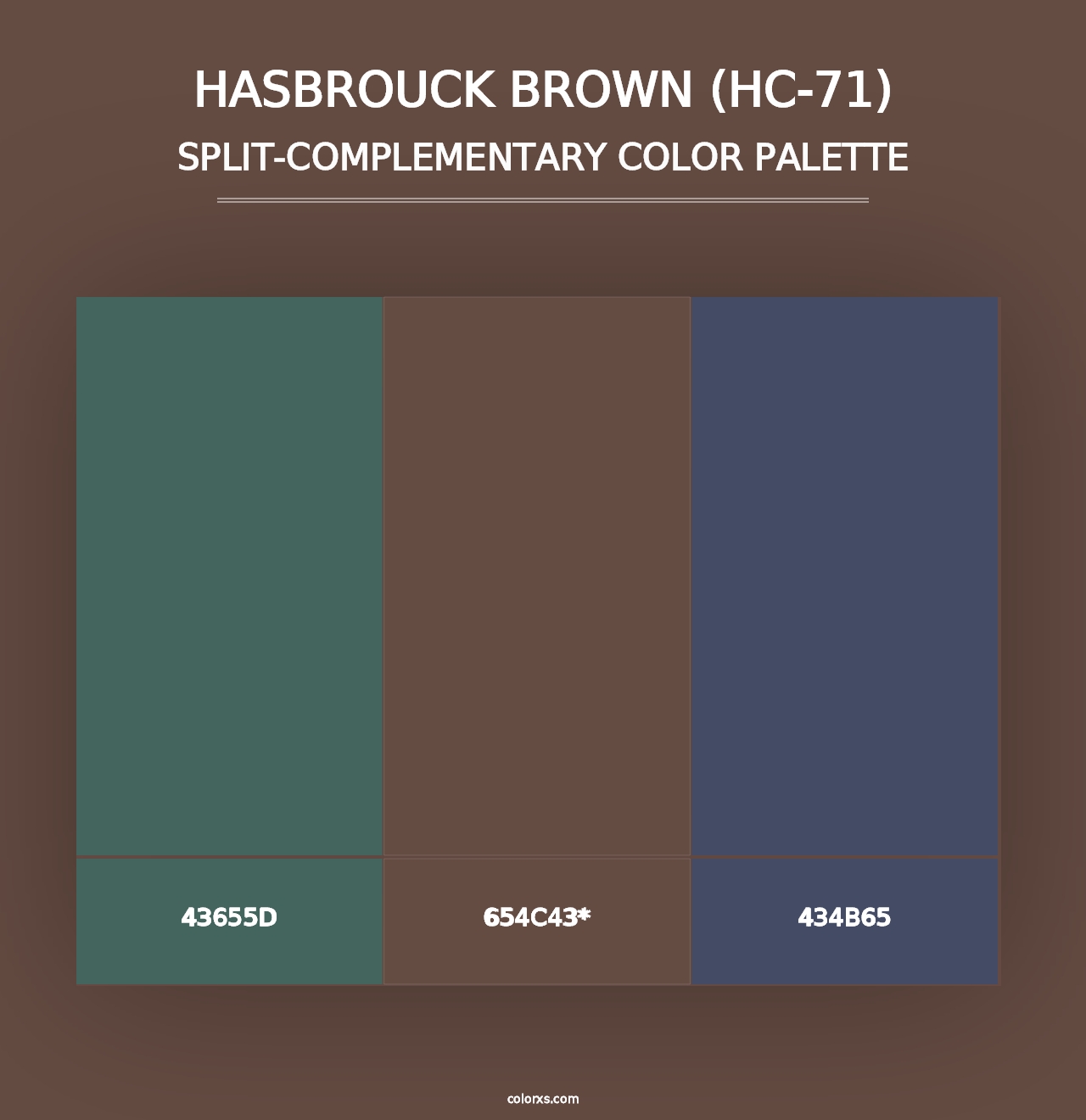 Hasbrouck Brown (HC-71) - Split-Complementary Color Palette