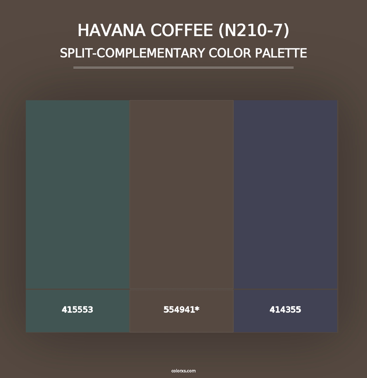 Havana Coffee (N210-7) - Split-Complementary Color Palette