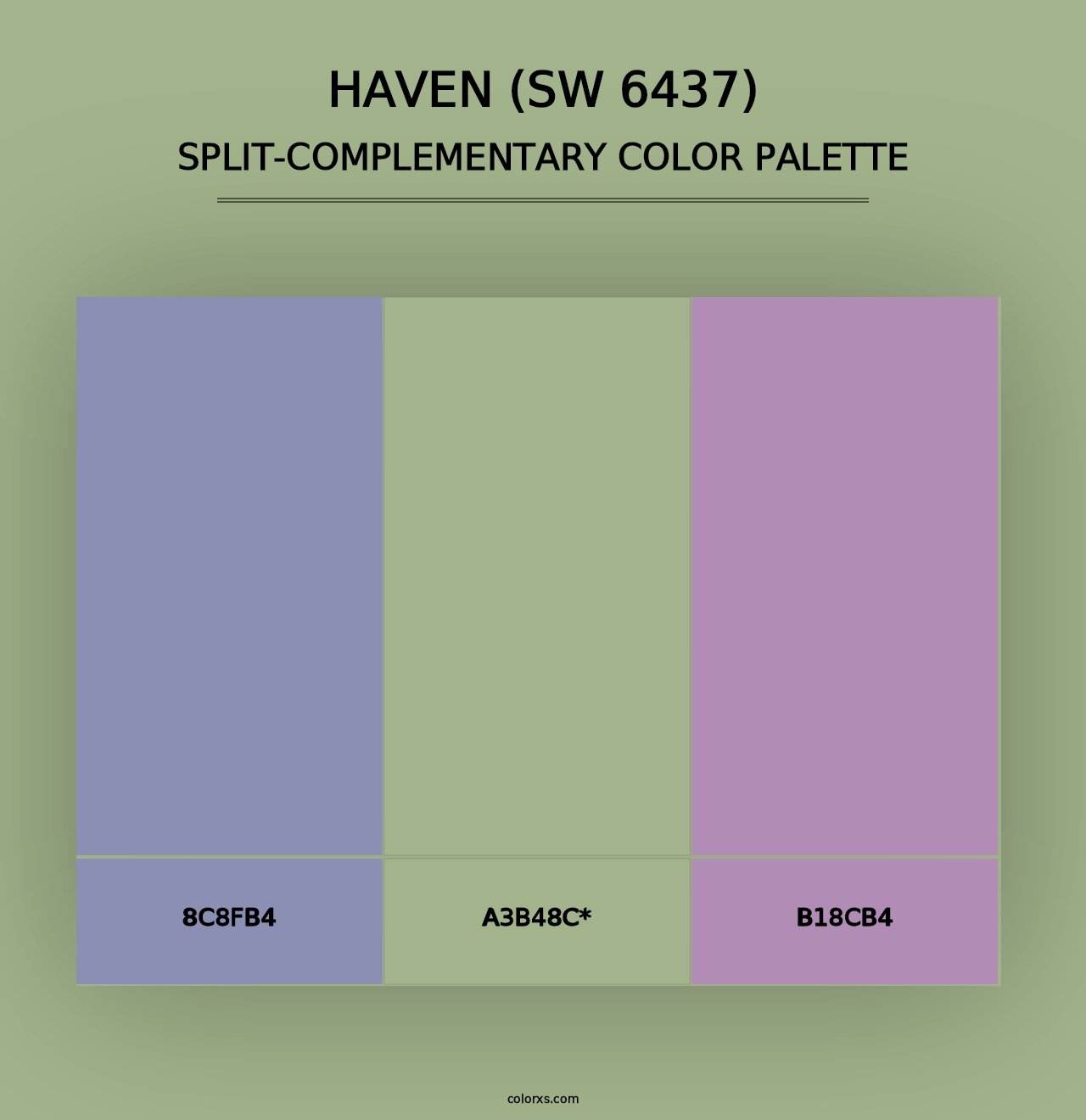 Haven (SW 6437) - Split-Complementary Color Palette