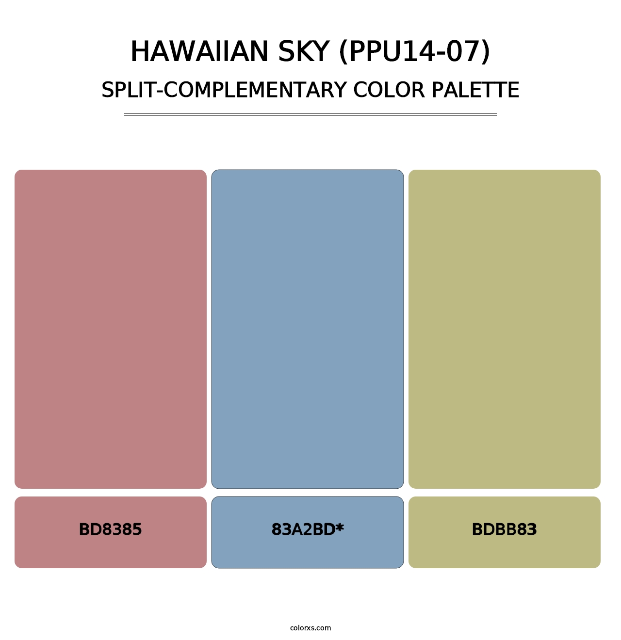 Hawaiian Sky (PPU14-07) - Split-Complementary Color Palette