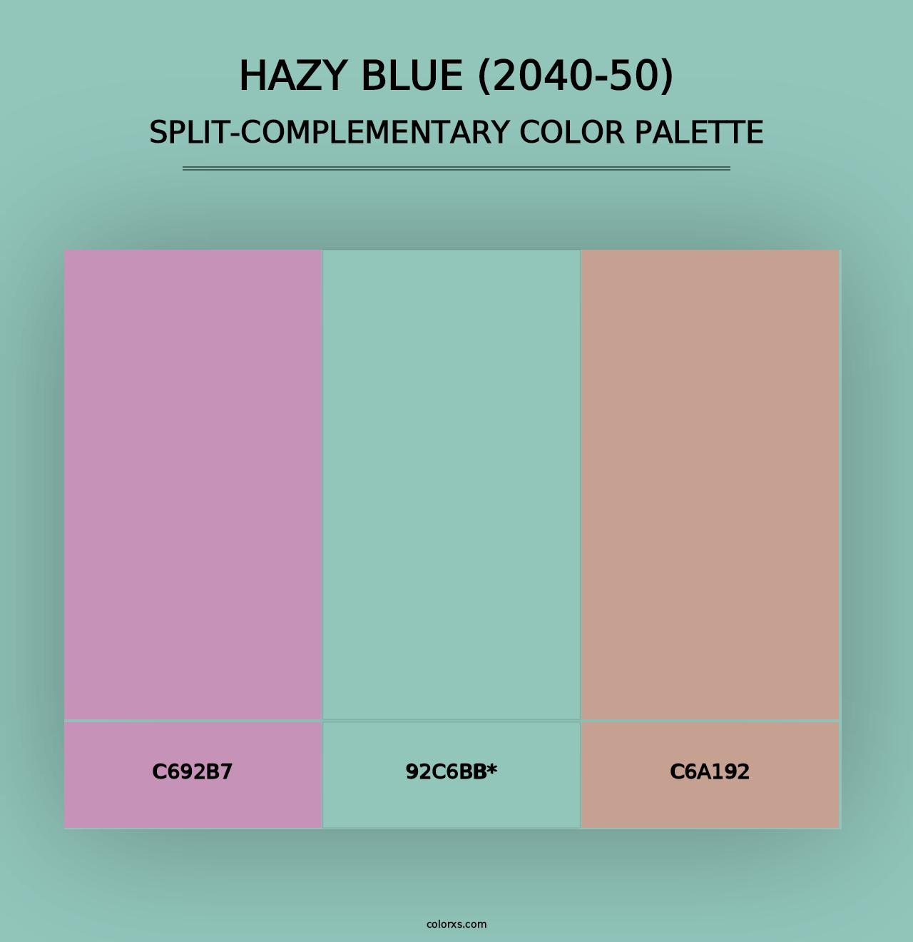 Hazy Blue (2040-50) - Split-Complementary Color Palette