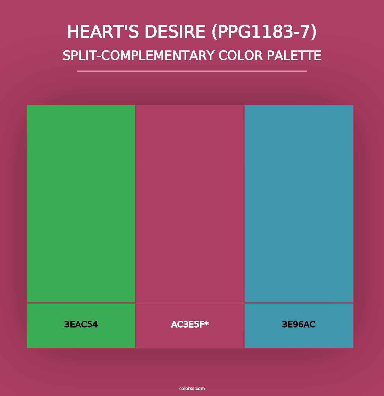 Heart's Desire (PPG1183-7) - Split-Complementary Color Palette