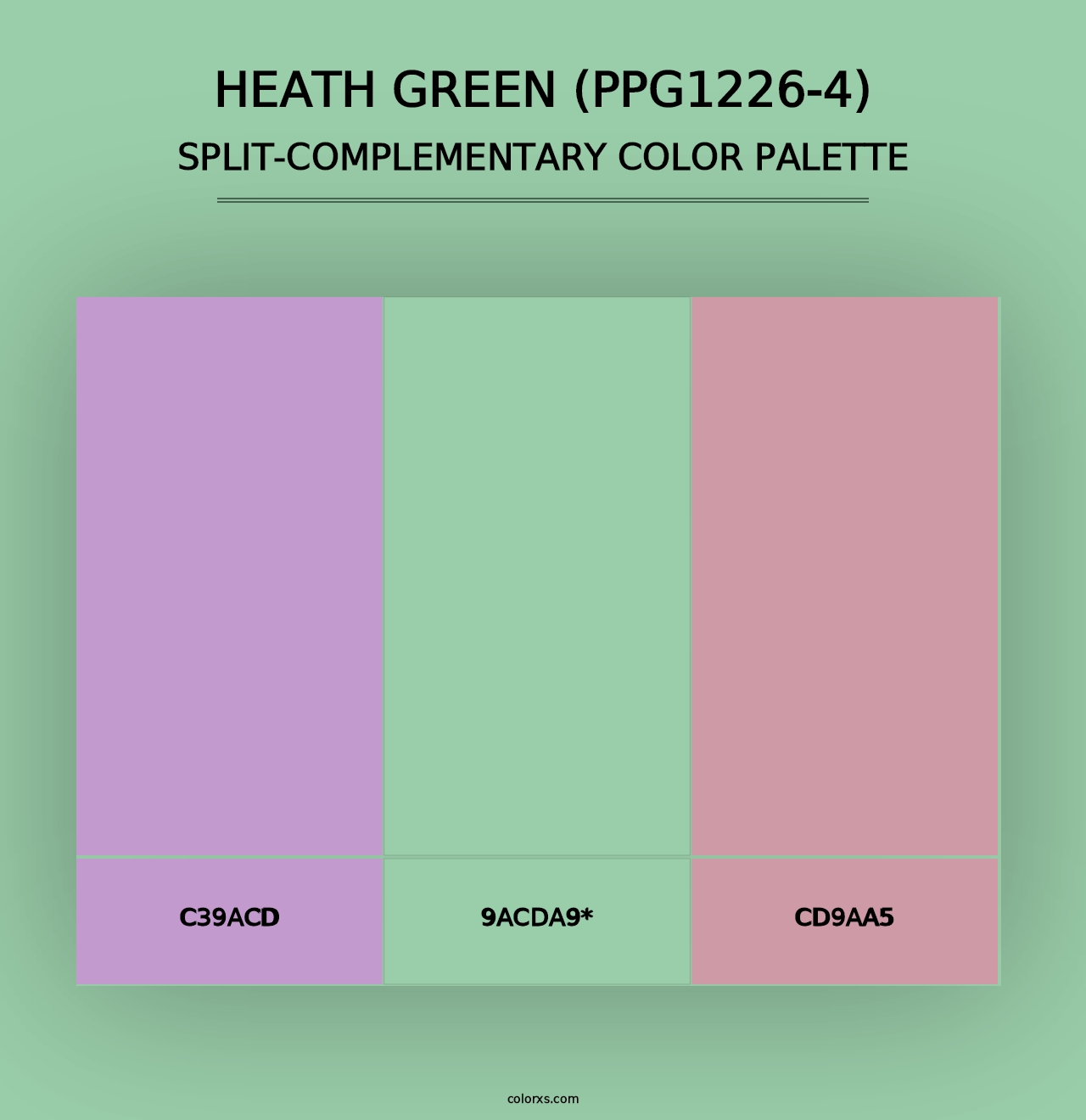 Heath Green (PPG1226-4) - Split-Complementary Color Palette