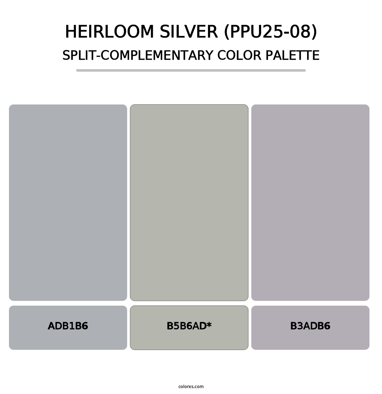 Heirloom Silver (PPU25-08) - Split-Complementary Color Palette