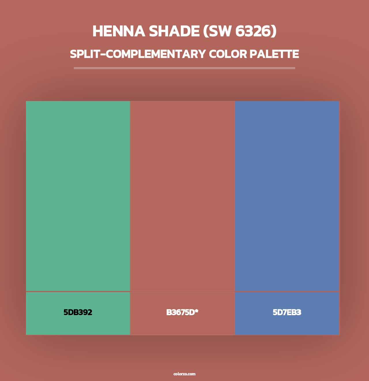 Henna Shade (SW 6326) - Split-Complementary Color Palette