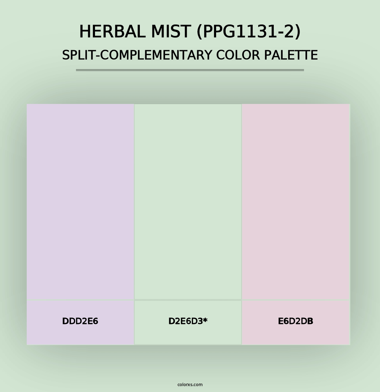 Herbal Mist (PPG1131-2) - Split-Complementary Color Palette