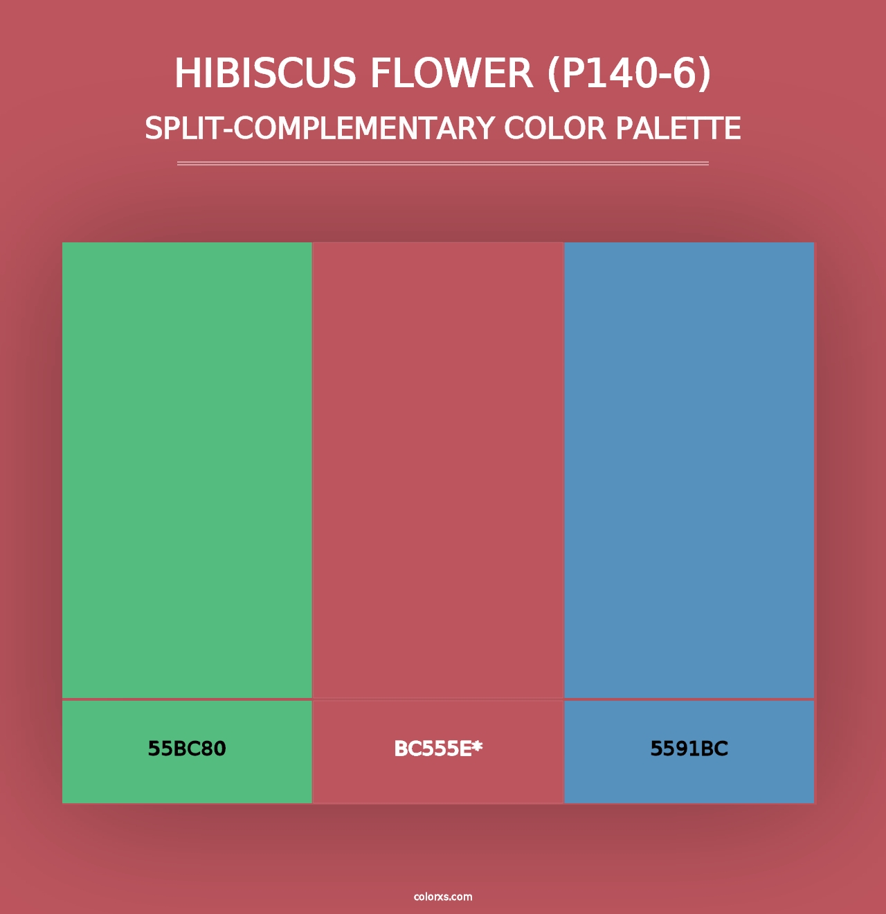 Hibiscus Flower (P140-6) - Split-Complementary Color Palette