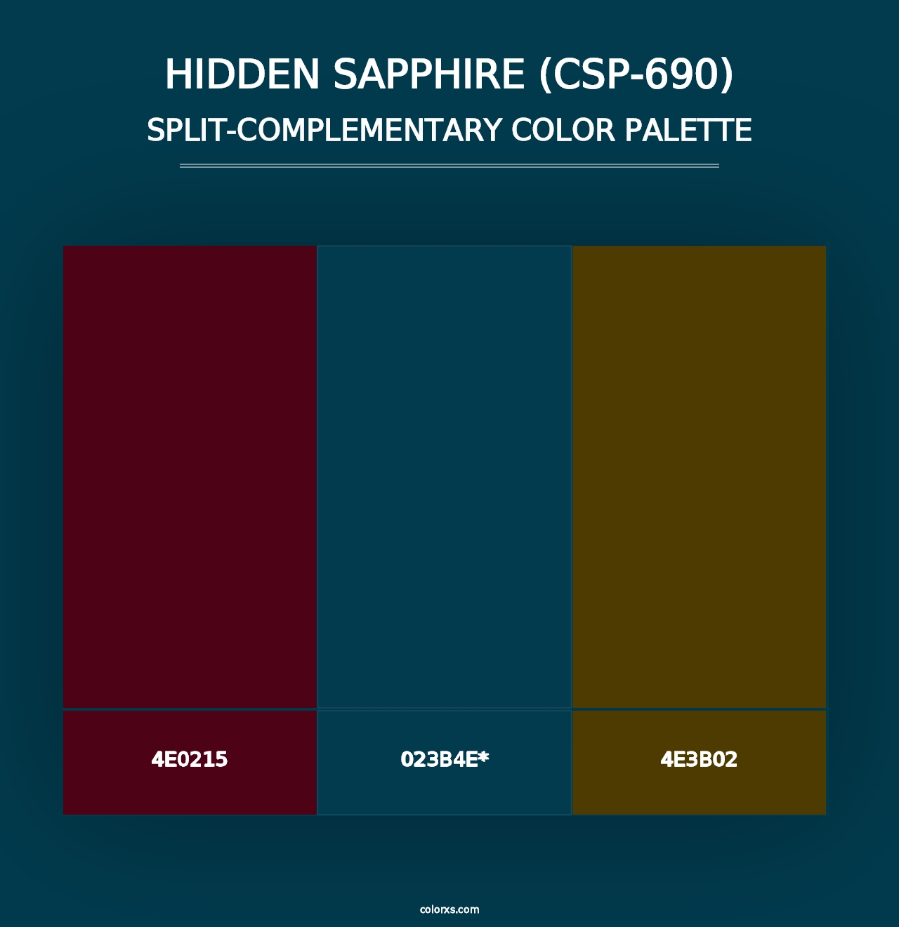 Hidden Sapphire (CSP-690) - Split-Complementary Color Palette