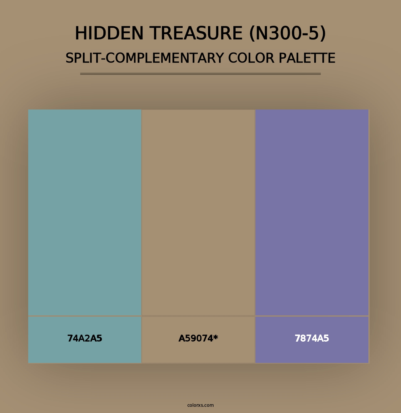 Hidden Treasure (N300-5) - Split-Complementary Color Palette