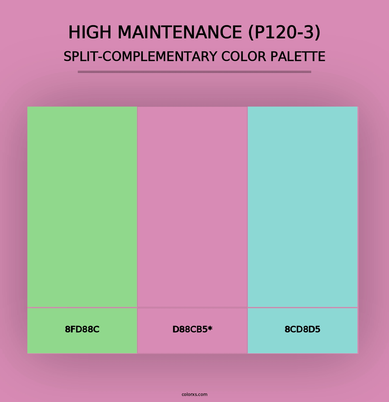 High Maintenance (P120-3) - Split-Complementary Color Palette