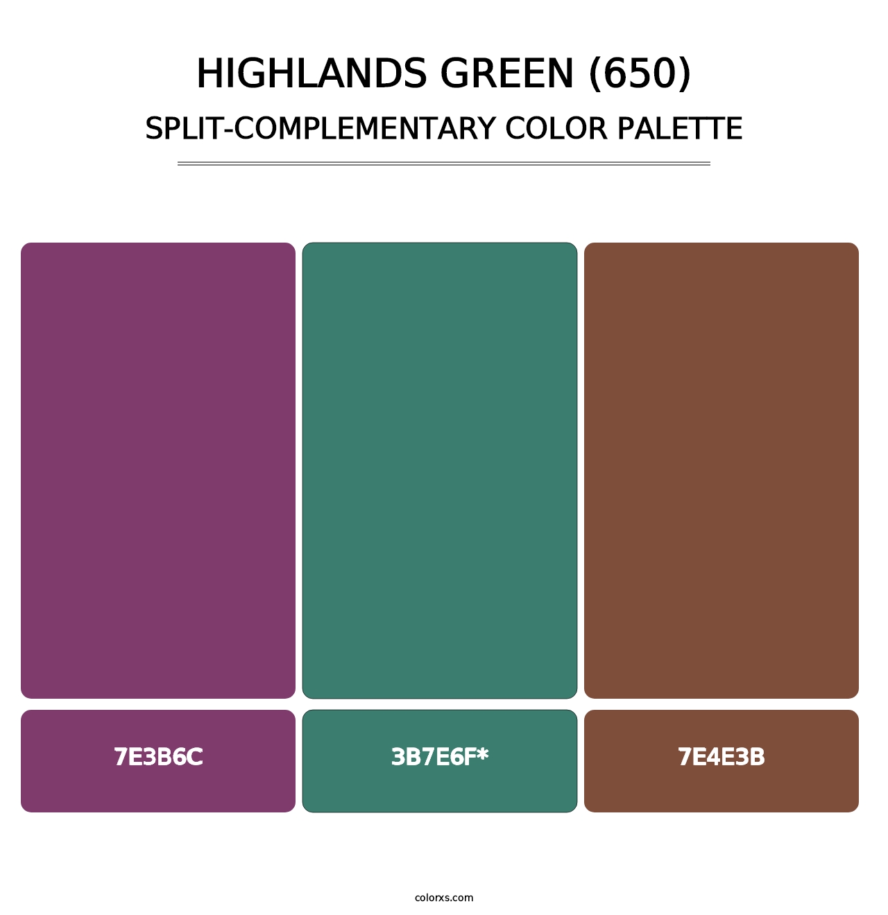 Highlands Green (650) - Split-Complementary Color Palette