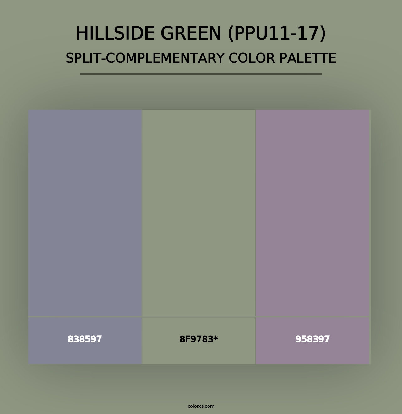 Hillside Green (PPU11-17) - Split-Complementary Color Palette