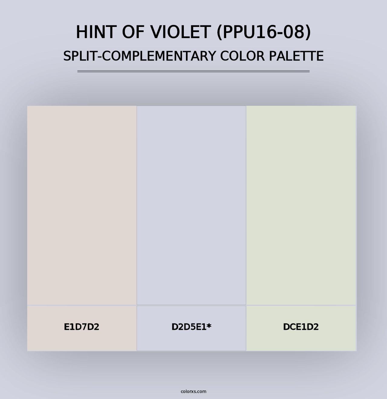 Hint Of Violet (PPU16-08) - Split-Complementary Color Palette