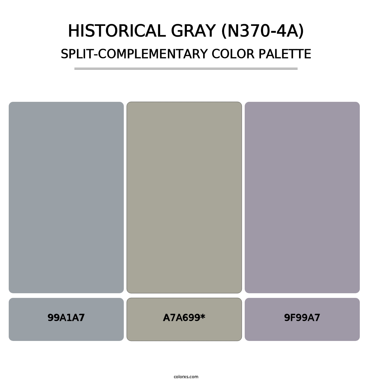 Historical Gray (N370-4A) - Split-Complementary Color Palette