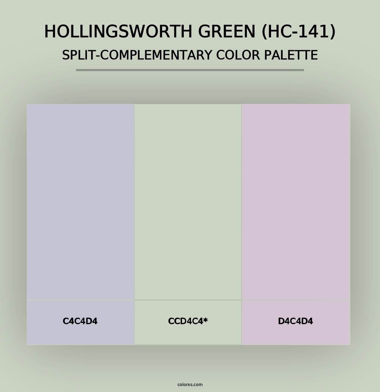 Hollingsworth Green (HC-141) - Split-Complementary Color Palette