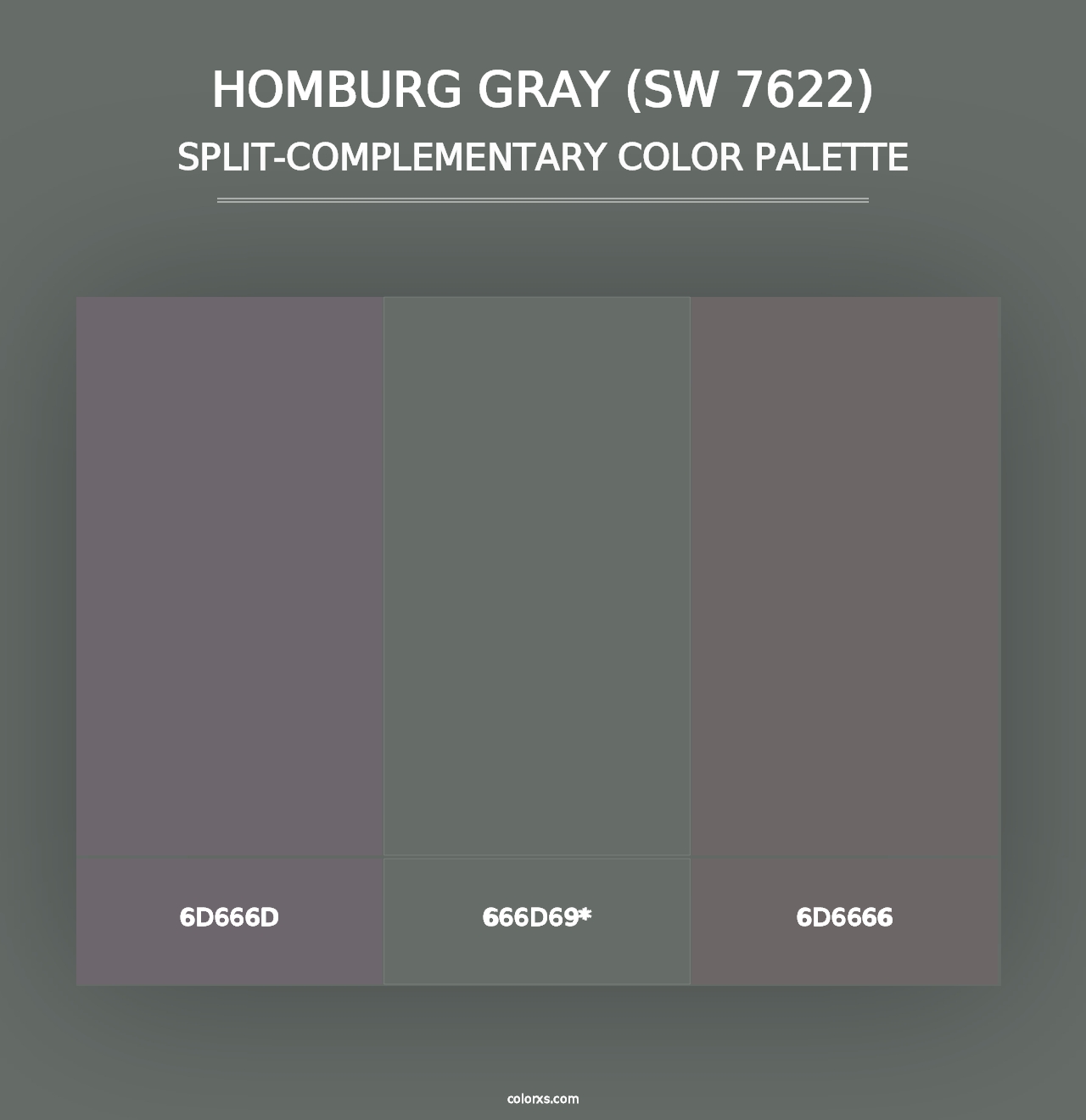 Homburg Gray (SW 7622) - Split-Complementary Color Palette