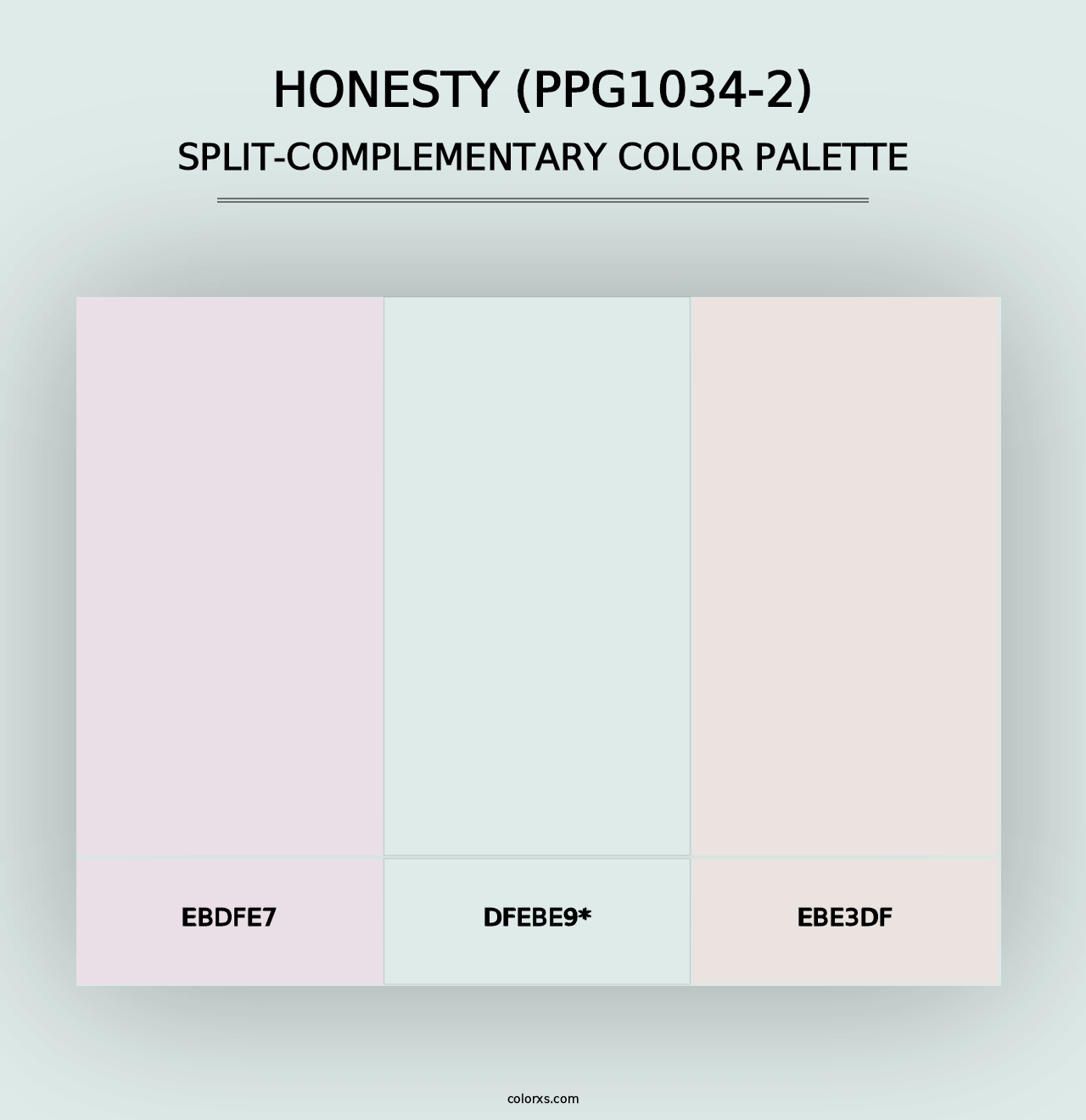 Honesty (PPG1034-2) - Split-Complementary Color Palette