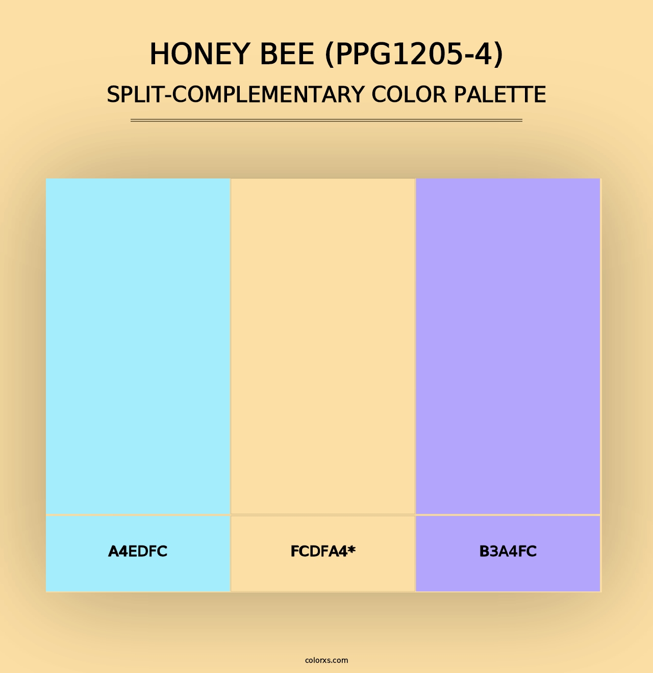 Honey Bee (PPG1205-4) - Split-Complementary Color Palette