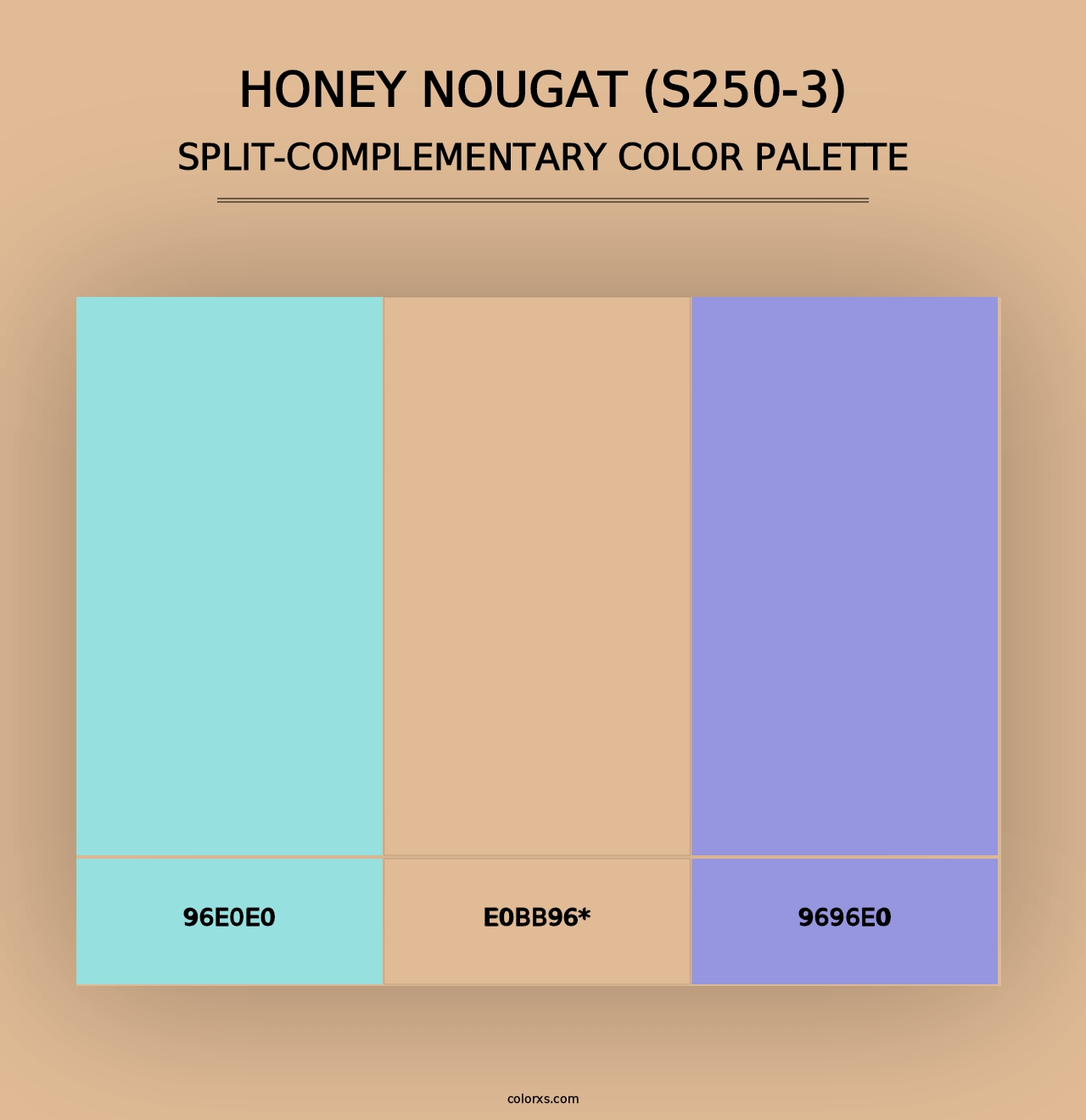 Honey Nougat (S250-3) - Split-Complementary Color Palette