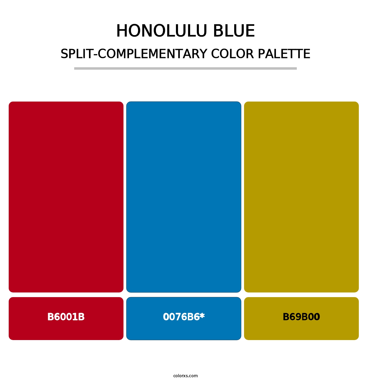 Honolulu Blue - Split-Complementary Color Palette